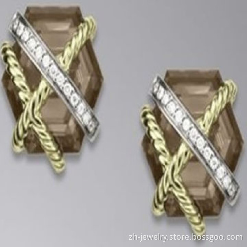 Austrian Crystal Stud Earrings, Available in Yellow and Pink Color